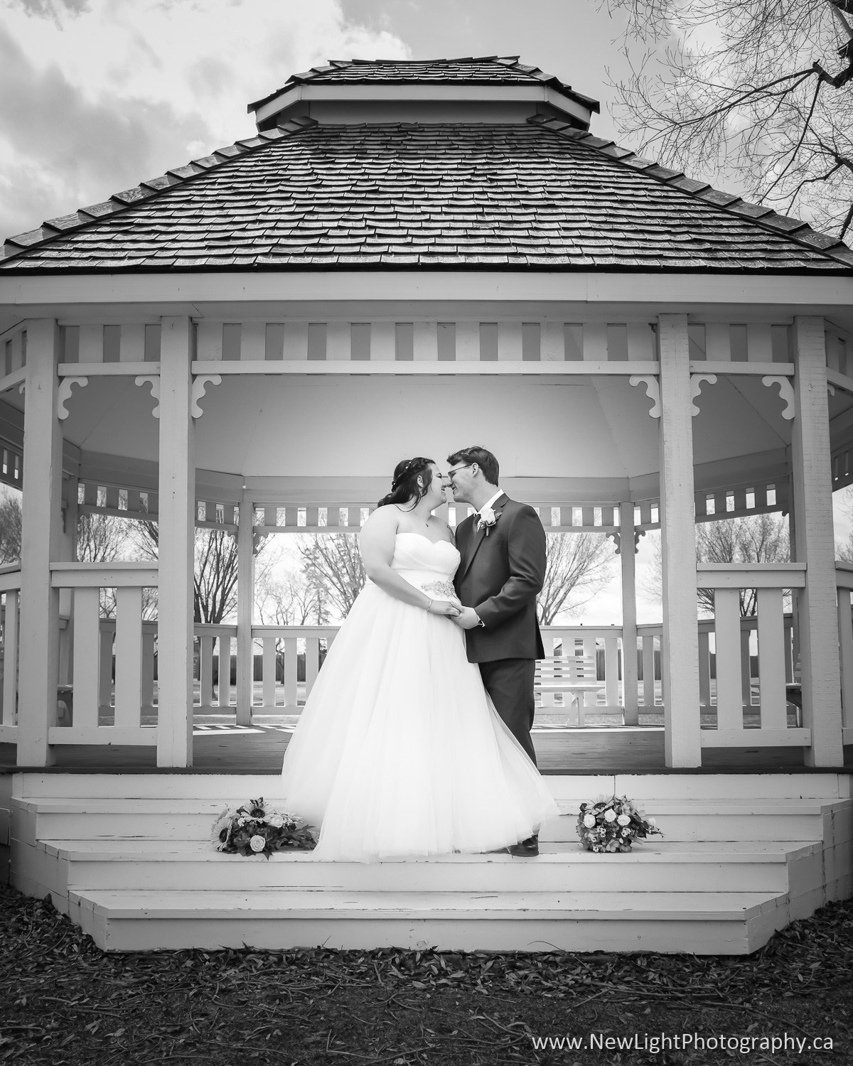 Bride and Groom at the Gazebo in the Fort Heritage Precinct